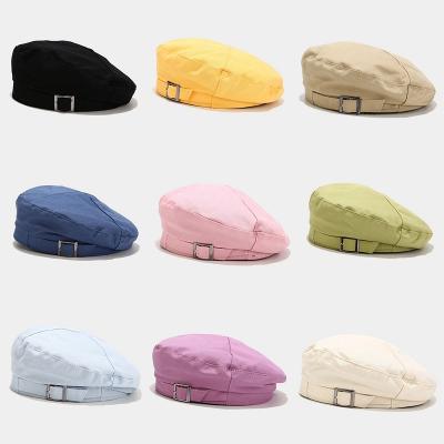 China Retro Fashion Winter Hats Designer Solid Color Beret Checked Artist Hat For Women Hats Caps for sale