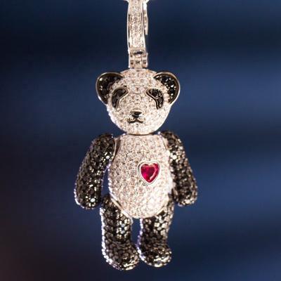 China Beautiful Fashion Three Different Designs Boho Animal Jewelry Necklace Gold Plated Brass Panda Bear Necklace For Young Girls for sale