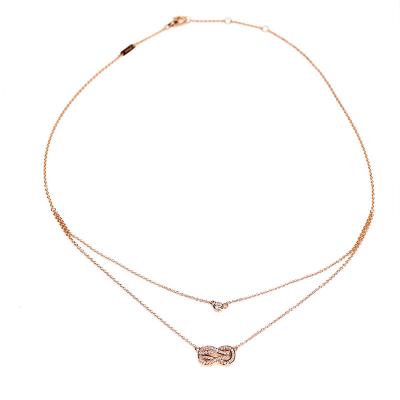 China Wholesale CLASSIC A 925 Silver Plated 18K Gold Double Layer Lucky Number 8 Necklace For Men And Women for sale