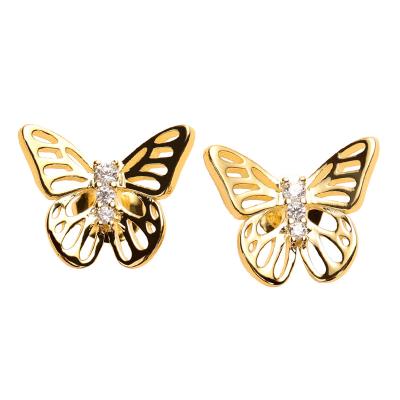 China Fashion miss butterfly earrings are plated in gold women's jewelry, fresh and beautiful in summer for sale