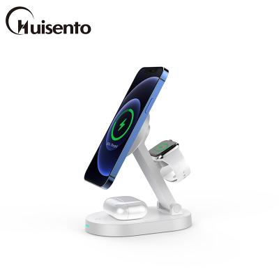 China UniversalÂ   Best Selling HUISENTO 2022 4-in-1 Wireless Charger 4-in-1 Desktop Fast Charging Station Best Selling 15w With Led Light for sale