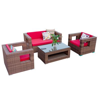 China Hot Selling Outdoor Furniture Rattan Woven Sofa PE Rattan Woven Sofa Leisure Garden Balcony Garden Villa Hotel Outdoor Rattan Woven Sofa Easy Carry Sofa for sale