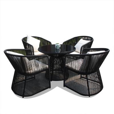 China Modern High Back Garden Cafe Furniture Easy Pe Rattan Table And Chair Carry Outdoor Cube Dining Sets Outdoor Patio Furniture for sale