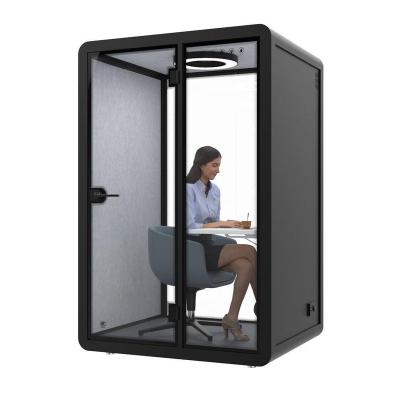 China Adjustable (Height) Rendered In Soundproof Pod Prefab Acoustic Tempered Glass Outdoor Meeting Booth China Garden Office for sale