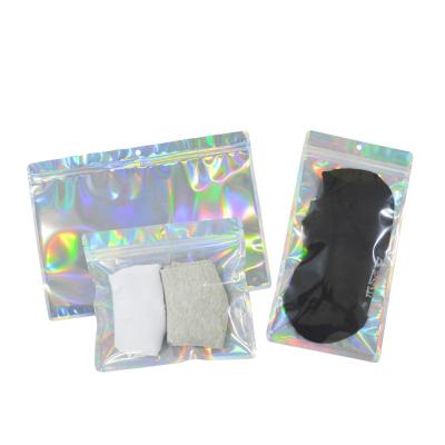 China Clear Logo Custom Printed Aluminum Foil Holographic Moistureproof Zipper Lock Shirt Socks Clothing Underwear Plastic Packaging Bags for sale