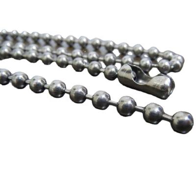 China Corrosion Resistant 4.0mm Pure Titanium Balls Beads Fashion Chain Pendant Necklaces Simple Long Necklace Fashion Designs Sweater Chain for sale