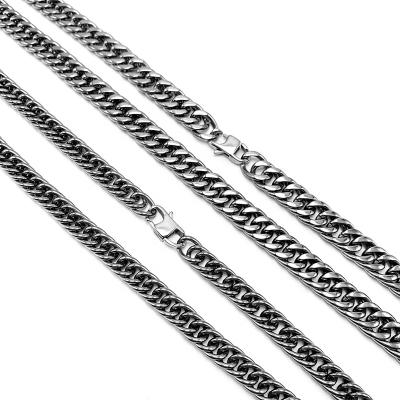 China Fashion Necklace Lightweight Unisex Titanium Chain 9.5 Mm Wide Titanium Necklace Jewelry 2022 for sale