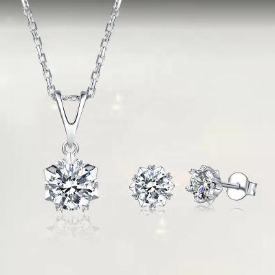 China TRENDY Moissanite halo jewelry set Simple Zircon Sterling Trendy Gold 925 Silver Zircon Women's Quantity Gift DHL for sale