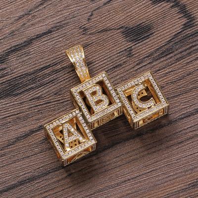 China Custom Fashion One Row of Zircon Stone Zircon Letter Combination Pendant Name Letter Micro-Set Pendant Necklaces for sale