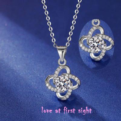 China Fashion Fashion Certificated Full Pave Brass 6 Mm Moissanite Necklace For Women for sale