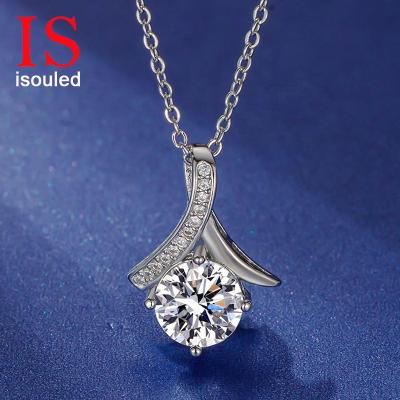 China 2022 Fashion Delicate Moissanite Brass Necklace And Minimalist Mermaid Tail Pendant For Women And Girl Gift for sale