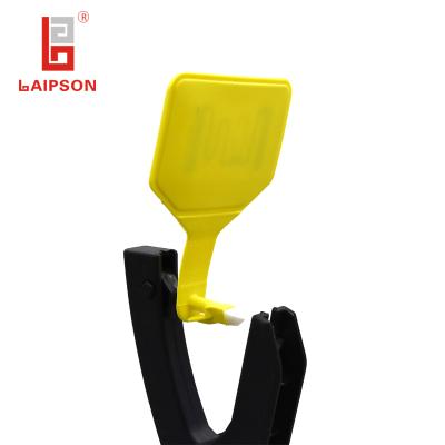 China Cattle number counting LAIPSON LA UHF one-piece RFID passive long-distance cattle yellow ear mark 113*75mm for sale