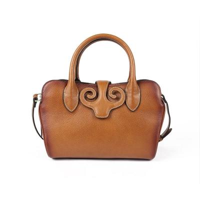 China High Quality Vintage Genuine Leather Women's Bag Cowhide Handbag Fashionable Women's Handbag Ladies Handbags Made in China Top Luxury Goods for sale