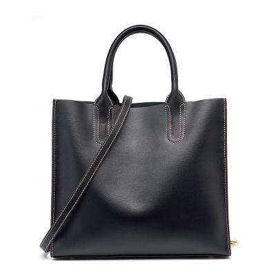 China High Quality Leather Handbag Ladies Tote Bag Wrist Bag Double Layer Whip Large Capacity Ladies Solid Color Fashion Bag Polyester Zipper for sale