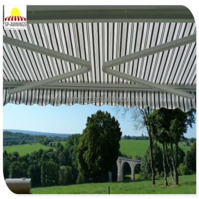 China Sun And Rain Protection Manual Control Outdoor Cassette Retractable Half Awning for sale