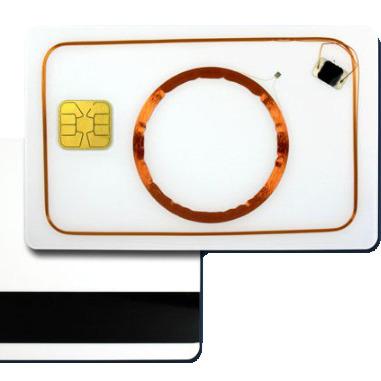 China Access Control System 2 Track Magnetic Stripe J3R150 Jcop Smart Card Dual Interface Touch Java Card for sale