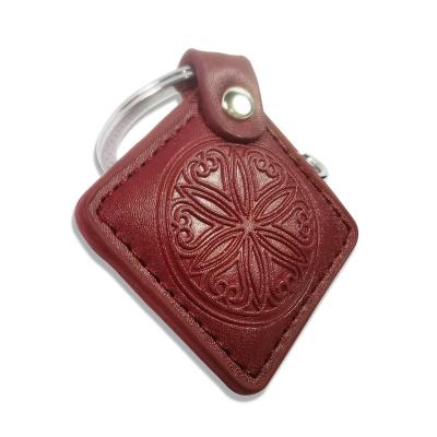 China Access Control System 125khz TK4100 RfID White Leather Key Fobs With Embossed Logo for sale