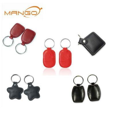 China New Access Control System Products Widely Use White Leather Key Fobs Waterproof EM4200 RFID Keyfobs for sale