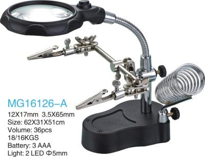 China Plastic Desk Mounted Led Lighted Magnifying Glass Round For Medical for sale