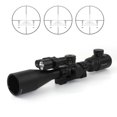 China Tactical Accessories 1/4 MOA Click Rifle Scope With Red Laser And Flashlight Hunting Riflescope for sale