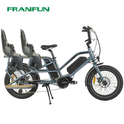 China Hot Selling FRANFUN Aluminum Alloy Long Tail 350W 80NM Double Battery Electric City Bicycle For Mom And Baby for sale