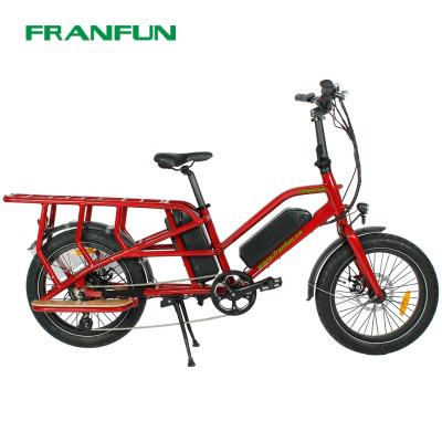 China FRANFUN Electric Cargo Bikes Aluminum Alloy Long Tail Electric Bicycle paranets-kids bike for sale