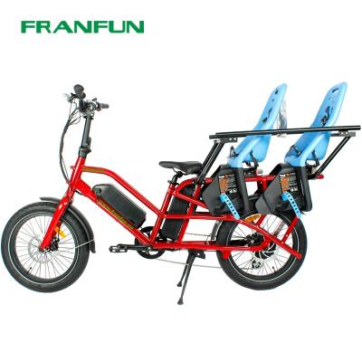 China FRANFUN aluminum alloy long tail bicycle electric bicycle delivery ebike parents kits electric bicycle for sale