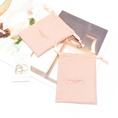 China Recyclable Eco Friendly Suede Jewelry Pouch Promotional Color Printed Suede Jewelry Packaging Bag Pouch for sale