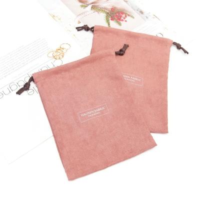 China Luxury Customized Recyclable Suede Microfiber Jewelry Necklace Pouch Suede Glasses Packaging Jewelry Bag for sale