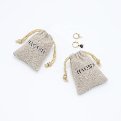 China Eco Hessian High Quality Recyclable Hessian Hessian Burlap Gift Bag Christmas Gift Jute Eco Jewelry Packaging Pouch Credit Card for sale