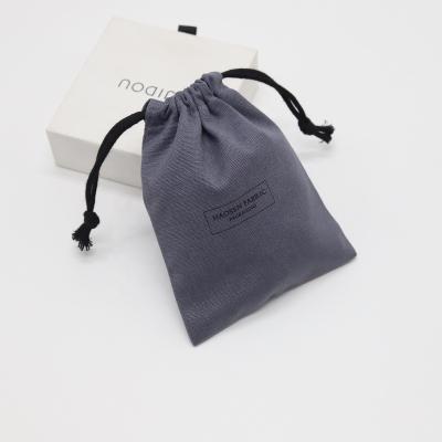 China Eco-Friendly Recyclable Cosmetic Bag Jewelry Drawstring Dust Cotton Canvas Small Makeup Pouch for sale