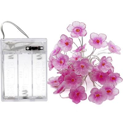 China Home Decorative Lights Peach Blossom Battery Operated String Lights Shaped Flower Decor Light for Garden Bedroom for sale