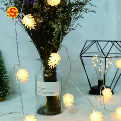 China Pine Cone Wang World Pine Cone Shape String Room Decoration Light Indoor Battery Operated Tree Lighting Christmas Led String Light for sale