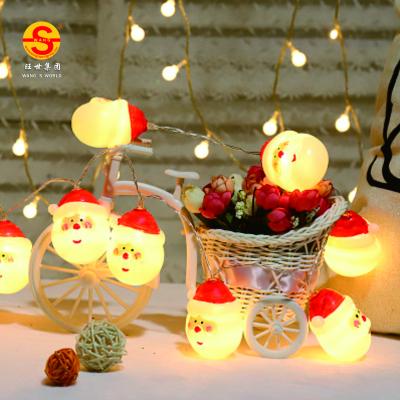 China Cute Santa Wang World Cute Snowman Snowman Heads Led String Light Holiday Lighting For Christmas Decoration for sale