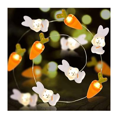 China Decorative Lights LED Bunny Carrot Light String Easter Bunny Decoration Rabbit String Lights for Kids Room for sale