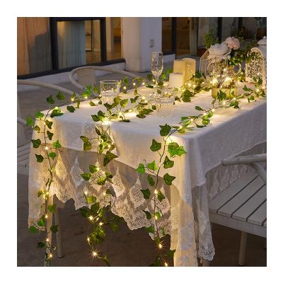 China Multiple Leaf String Lights Rattan Outdoor Artificial Hanging Solar Plant LED String Light Leaf for sale