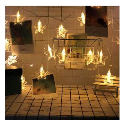 China Photo Star Shaped Clip LED Battery Operated Star Clip String Lights for Bedroom Wall Fairy Lights with Clips for sale