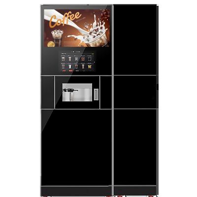 China 2400W Office QR Code Coin Operated Coffee Vending Machine With Ice Maker for sale