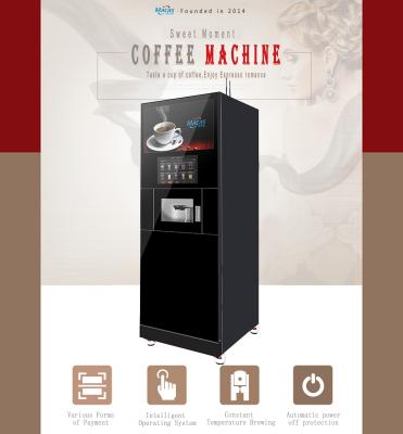 China Upgrade Home Coffee Station With 27inch Advertising Screen Free Standing Cappuccino Maker for sale