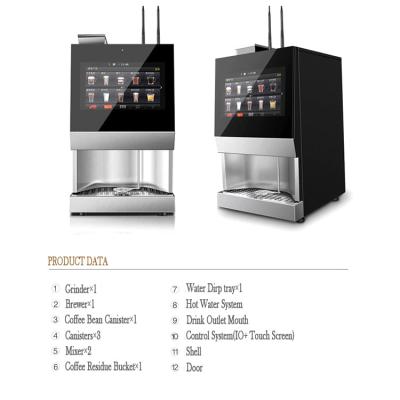 China Display LCD Screen Silver Cappuccino Vending Machine 57 Kg Debit Card Payment for sale