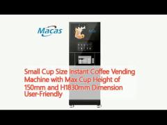 Small Cup Size Instant Coffee Vending Machine with Max Cup Height of 150mm and H1830mm Dimension User-Friendly