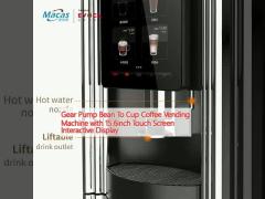 Gear Pump Bean To Cup Coffee Vending Machine with 15.6inch Touch Screen Interactive Display