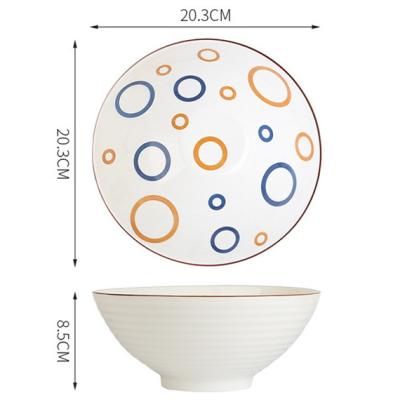 China Undercoat color stocked ceramic soup bowl thickened noodle characteristic bowl household creative personality for sale