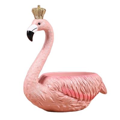 China Europe Resin Craft Decoration Flamingo Key Sundries Desktop Storage for sale