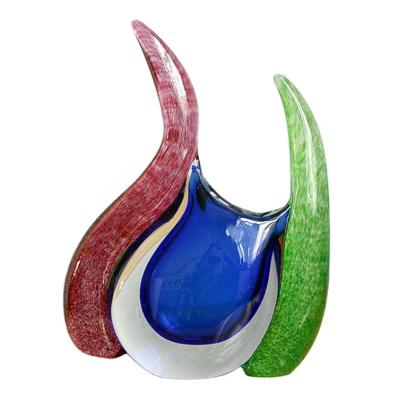 China Contemporary home decoration handmade murano glass flower vase for sale