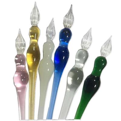 China Financial Institutions Creative Christmas Gift Dip Glass Transparent Pen for sale