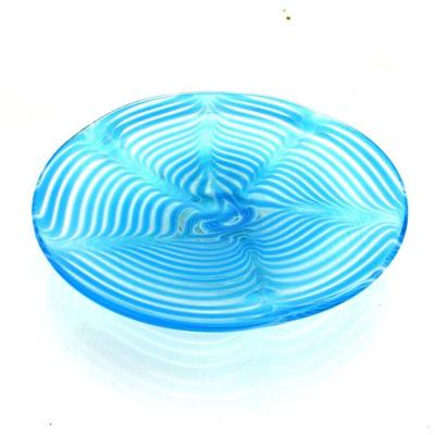 China Contemporary Home Decoration Blue Glass Fruit Dish Table Tops for sale