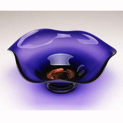 China Contemporary purple holiday decoration gift handmade murano glass food dish for sale