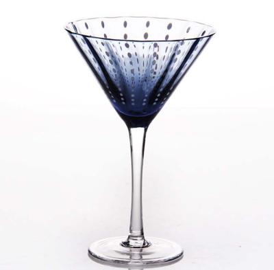 China Manually Blown Pearl Point Dye Glass Cocktail Glass Wine Cups for sale