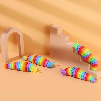 China Portable Hot Selling Funny Slug Finger Squeeze Toys Soft Relief Anti-Anxiety Sensory Toys For Kids Adult for sale